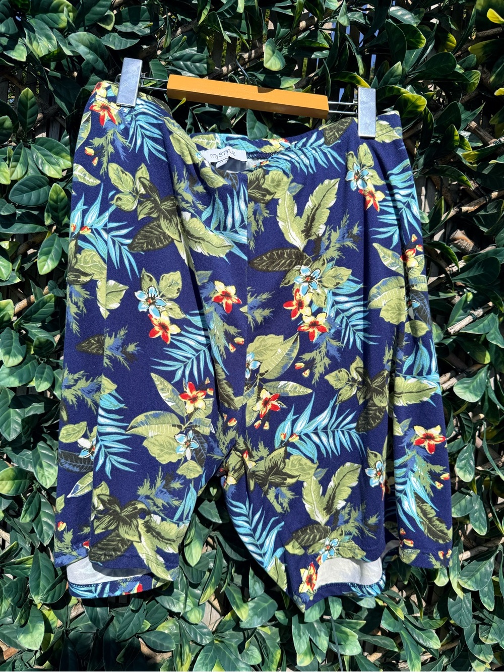4/$25 • Mystyle Elastic Waist Tropical Floral Bike Shorts